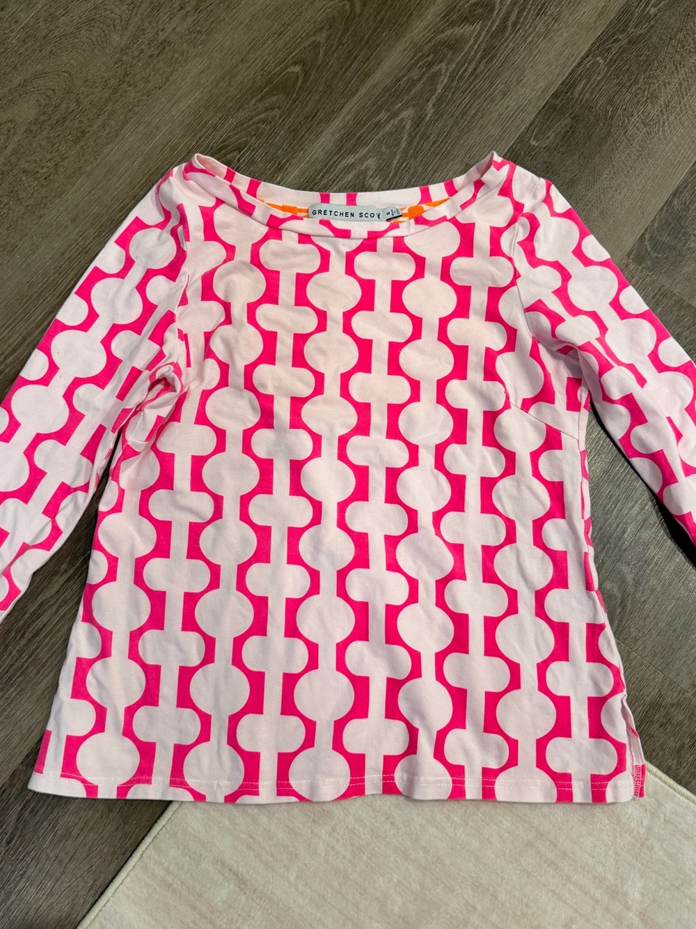 Gretchen Scott Designs Boat Neck Pattern 3/4 Sleeve Shirt